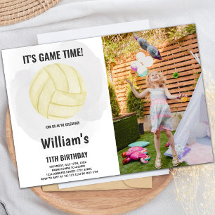 Invitations de volleyball avec photo