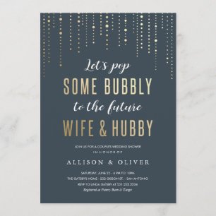 Invitations de wedding shower - feuille d'or