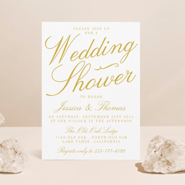 Invitations de Wedding showers fantaisistes en or  (Créateur téléchargé)