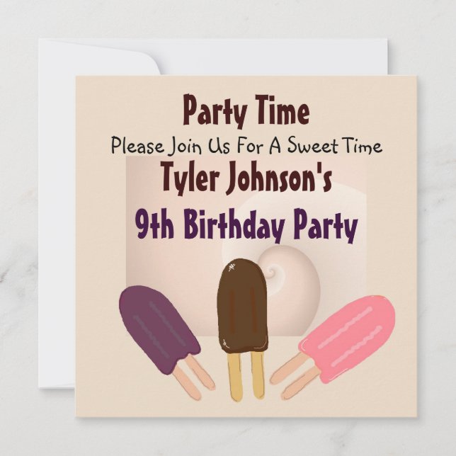 Invitations de Yummy Popsicle (Devant)