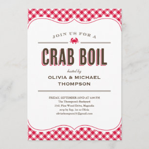 Invitations d'ébullition de crabe