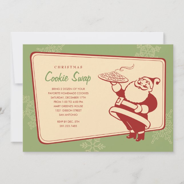 Invitations d'échange de cookies de Noël (Devant)