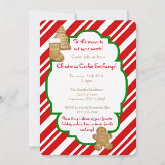 Invitations d'échange de cookies de Noël