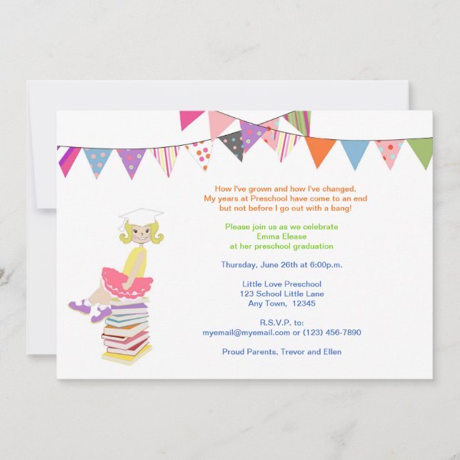 Invitations d'école maternelle ou de jardin (Devant)