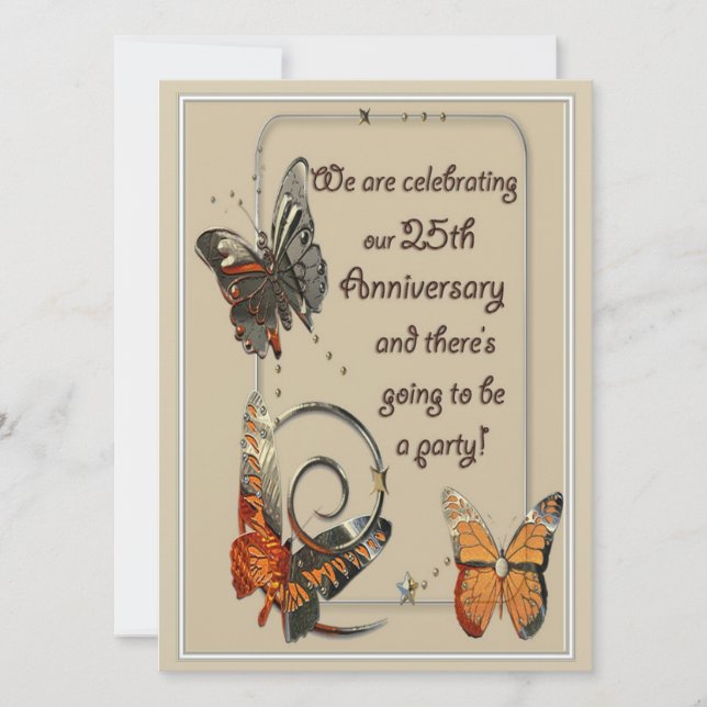 Invitations décontractées du 25e anniversaire (Devant)