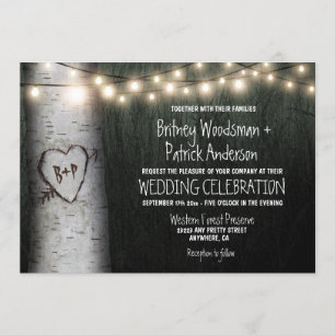 Invitations découpées de mariage d'arbre de