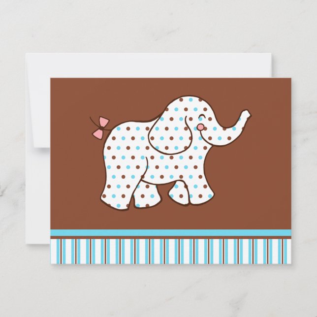 Invitations d'éléphants de bébé (Devant)