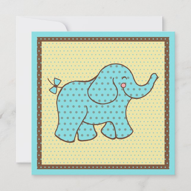 Invitations d'éléphants de bébé (Devant)