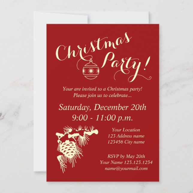 Invitations d'entreprise de fête de Noël pour la (Devant)