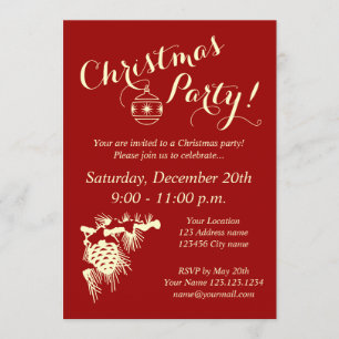 Invitations d'entreprise de fête de Noël pour la