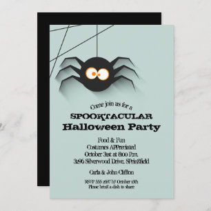 Invitations déplaisant Black Spider Halloween Part