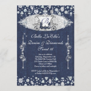 Invitations des parties Denim et Diamonds