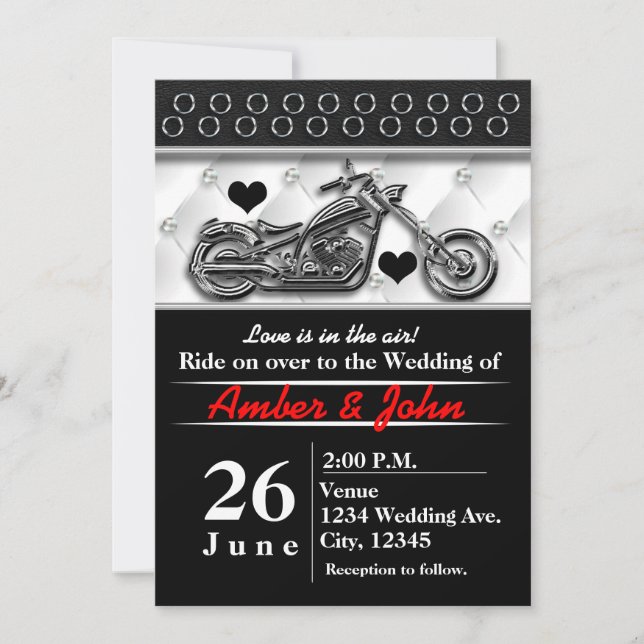 Invitations d'événement Mariage moto Biker (Devant)