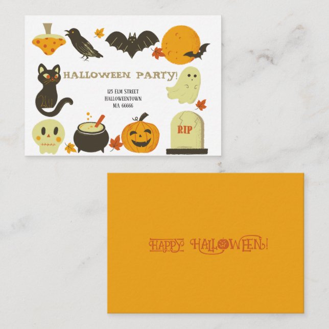 Invitations d'Halloween Célébration Éffrayante (Devant / Derrière)