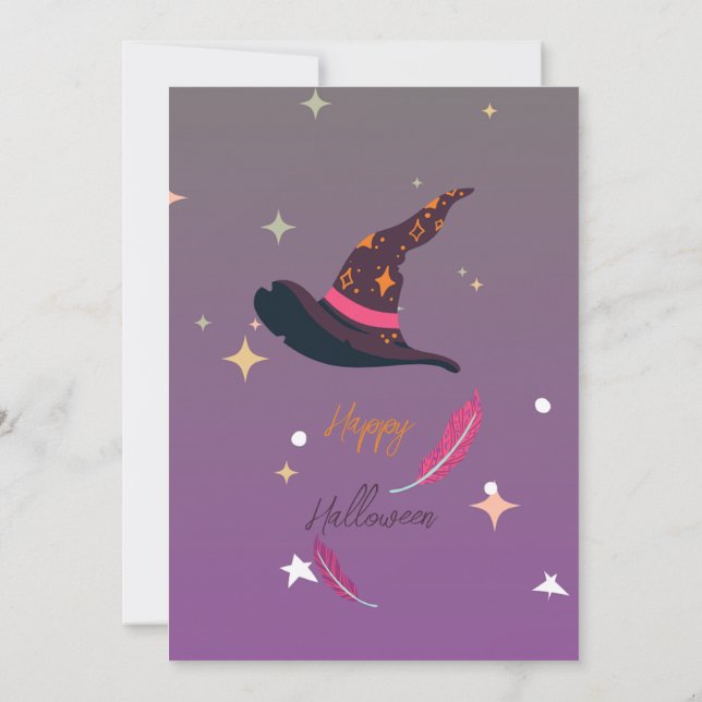 Invitations d'Halloween de sorcière (Dos)