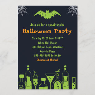 Invitations d'Halloween parloculaires en laboratoi