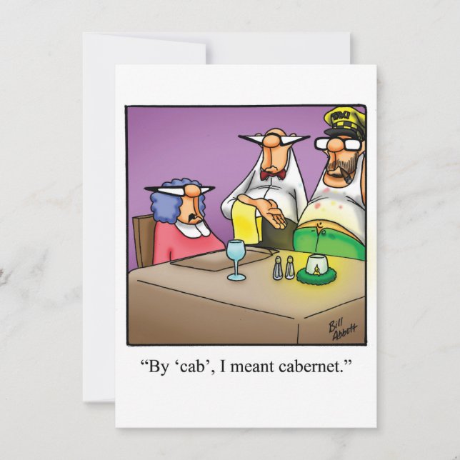 Invitations d'Humour de fête du vin drôle (Devant)