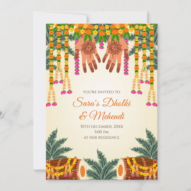 Invitations Digital Mehndi invitation Digital Dhol (Devant)