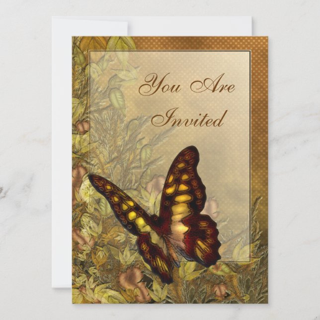 Invitations d'illustrations de papillons de style  (Devant)