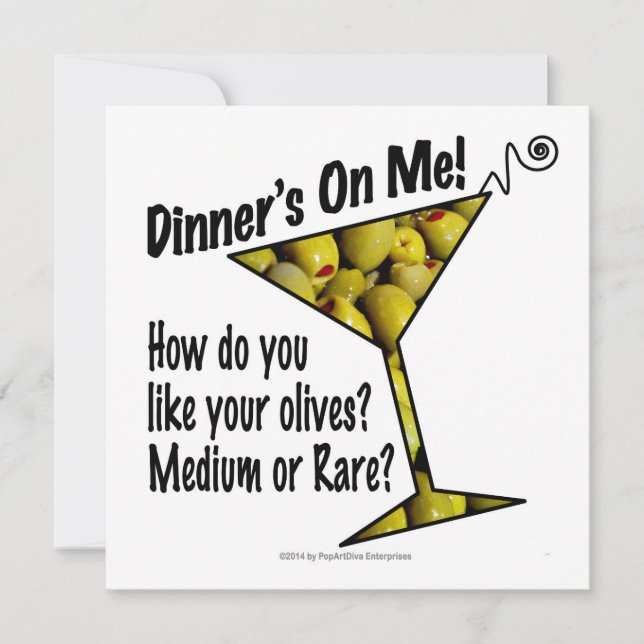 INVITATIONS Dîner on Me, Olives ? Moyen ou rare (Devant)