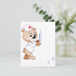 Invitations d'infirmières de l'ours en peluche
