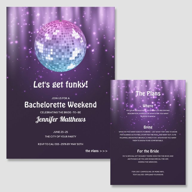 Invitations Disco Bachelorette Party (Créateur téléchargé)