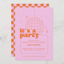 Invitations Disco Party simples