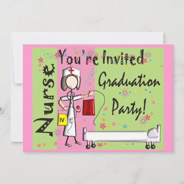 Invitations d'obtention du diplôme d'infirmière (Devant)