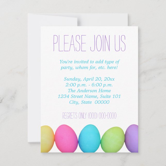 Invitations d'oeufs de Pâques (Devant)