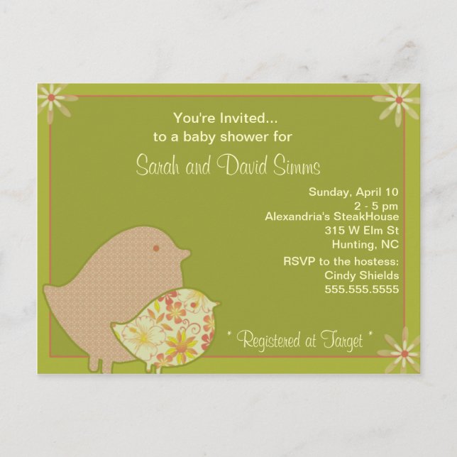 Invitations d'oiseaux (Devant)