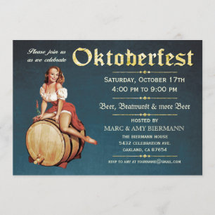 Invitations d'Oktoberfest (cru) v.2 (bleues)