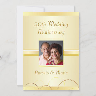 Invitations d'or élégantes du 50e anniversaire de 