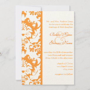 Invitations d'Orange Mariage damassé