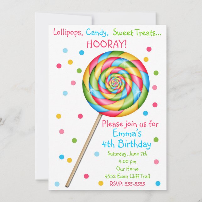 Invitations douces d'anniversaire de lucette de (Devant)