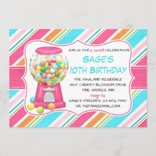 Invitations douces d'anniversaire de magasin de