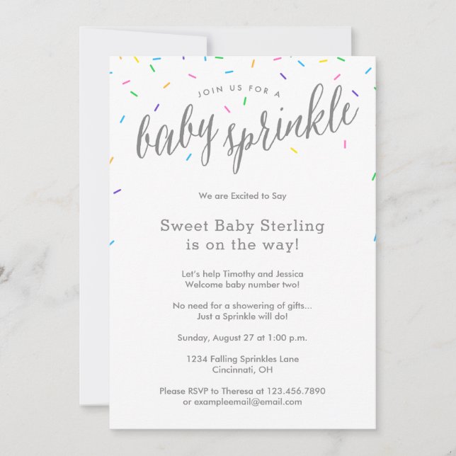 Invitations douces et simples de douche d'arrosage (Devant)
