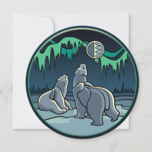Invitations d'ours Cartes d'art d'ours polaires pe