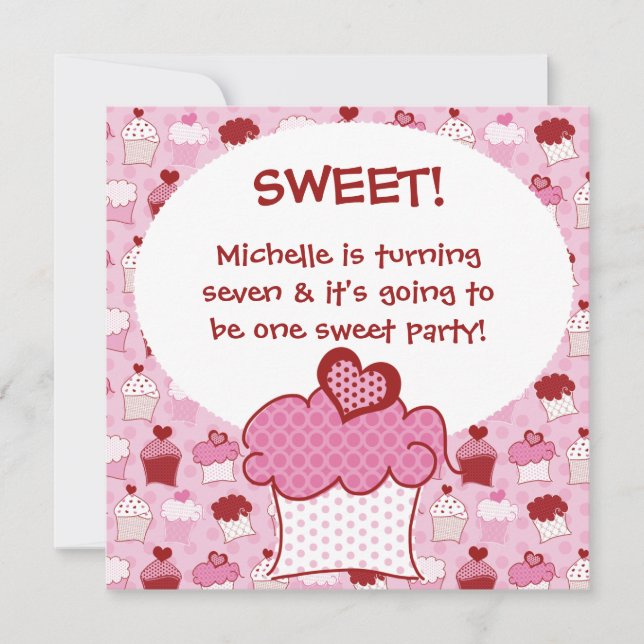 Invitations doux customisés d'anniversaire de (Devant)