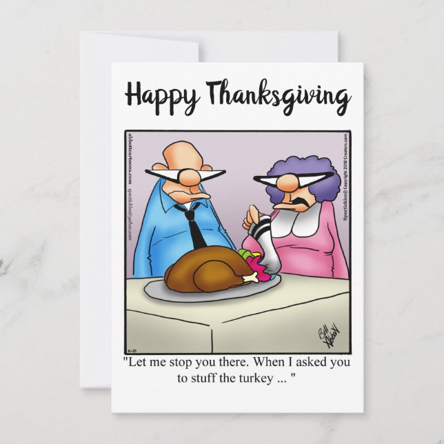 Invitations drôle d'Humour de Thanksgiving (Devant)
