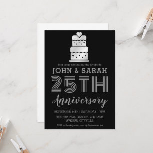invitations du 25e anniversaire de mariage argent 