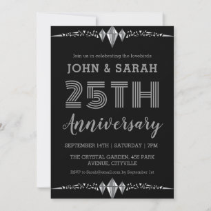 invitations du 25e anniversaire de mariage argent 