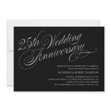 Invitations du 25e anniversaire du Mariage