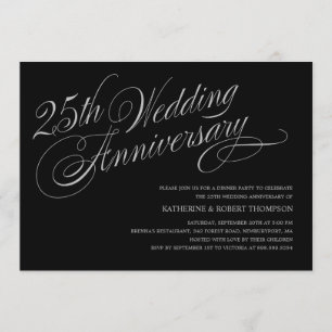 Invitations du 25e anniversaire du Mariage