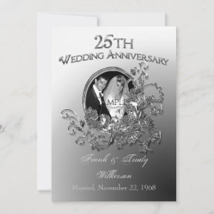 Invitations du 25e anniversaire du Mariage d'argen