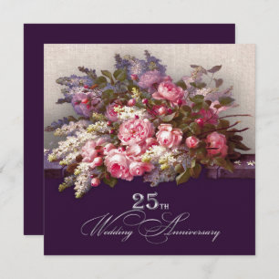 Invitations du 25e anniversaire du Mariage d'argen
