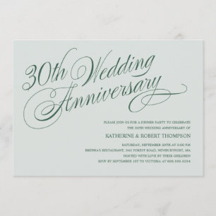 Invitations du 30e anniversaire du Mariage Pearl