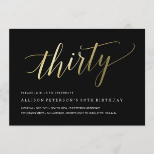 Invitations du 30e anniversaire - Formal Faux Gold