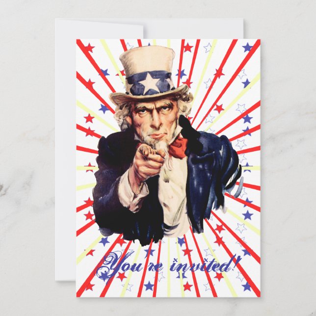 Invitations du 4 juillet modèle (Devant)