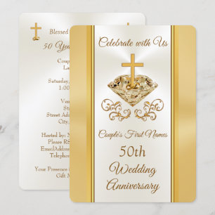 Invitations du 50e anniversaire du Mariage chrétie