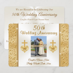Invitations du 50e anniversaire du Mariage chrétie